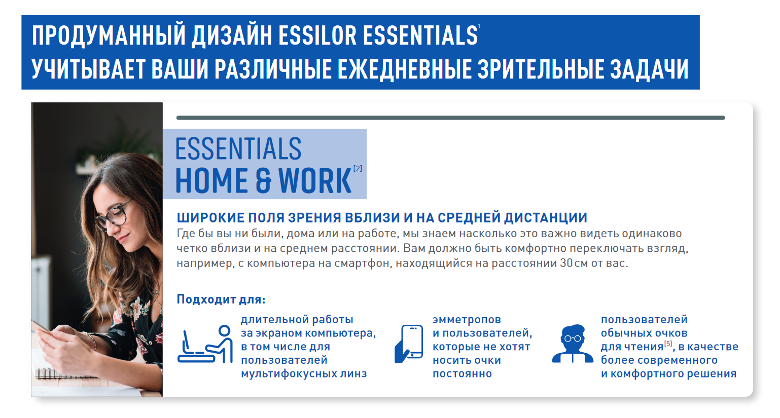 Мультифокусные линзы Essilor Essentials Home & Work Orma 1.5